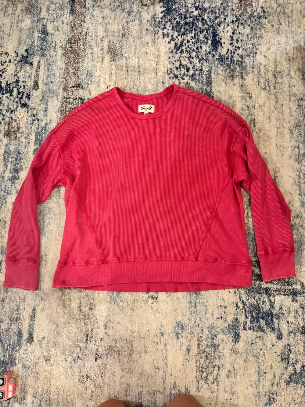 Seven7 Washed Raspberry Crewneck Sweatshirt